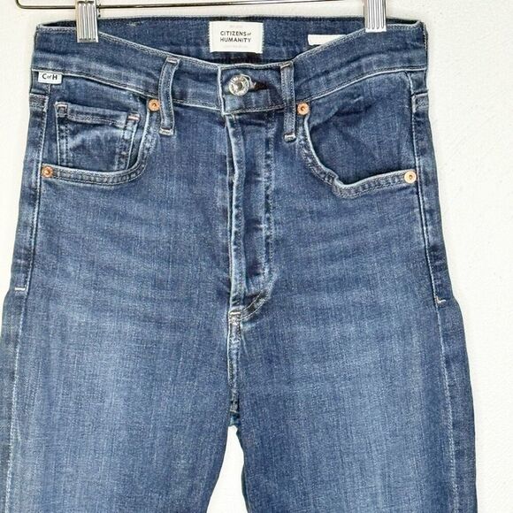 Citizens of Humanity Jolene High Rise Button Fly Slim Premium Straight Leg Jeans - Picture 4 of 8